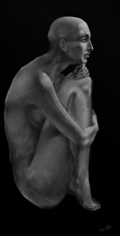 Contemplative Nude Figure by Ekaterina Andersson
