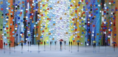 Colorful City Rain by Ekaterina Ermilkina