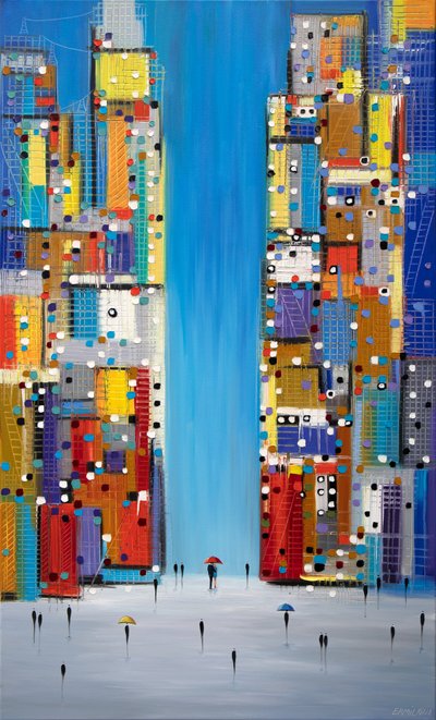 Colorful City Rain Walk by Ekaterina Ermilkina