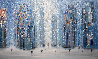 Rainy City Walkers by Ekaterina Ermilkina