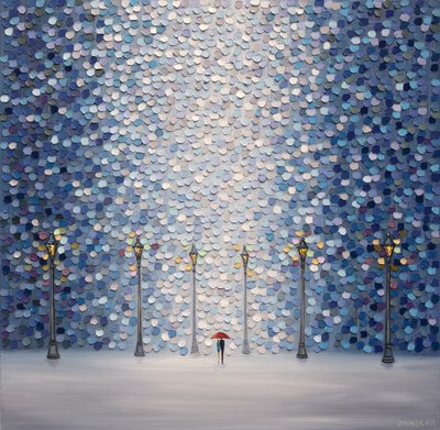 Red Umbrella Stroll by Ekaterina Ermilkina