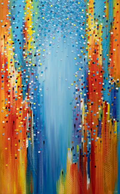 Vibrant City Cascade by Ekaterina Ermilkina