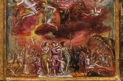 Portable altar: central panel depicting an allegory of the Christian Knight (detail) by El Greco