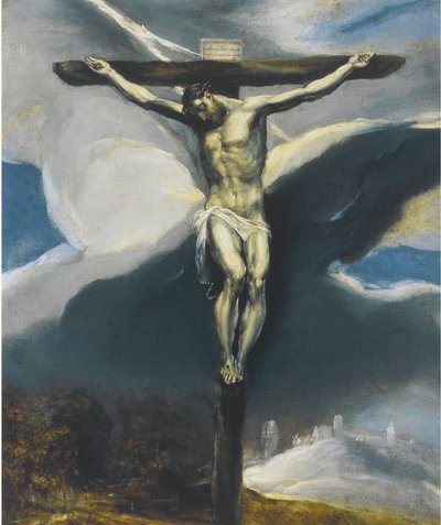 Christ on the Cross in a Landscape by El Greco