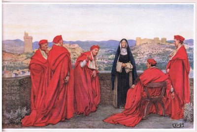 St Catherine of Sienna negotiating with Pope Gregory XI on behalf of the Florentines by Eleanor Fortescue Brickdale