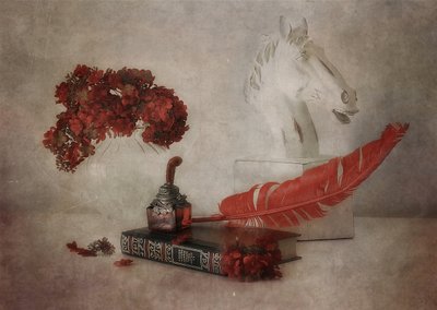 Vintage Literary Still Life by Elena Arjona