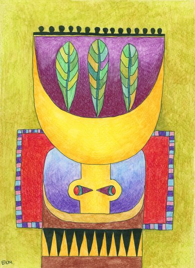 Abstract Tribal Figure by Elena Khomutova-Miller