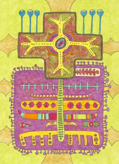 Vibrant Organic Abstract Structure by Elena Khomutova-Miller