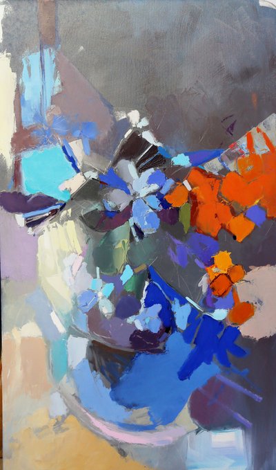 Vibrant Abstract Flowers by Elena Shraibman