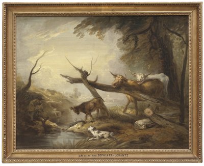 Cattle by a Stream by Elias Martin