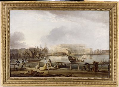View of Stockholm Palace from the Skeppsholm Bridge by Elias Martin
