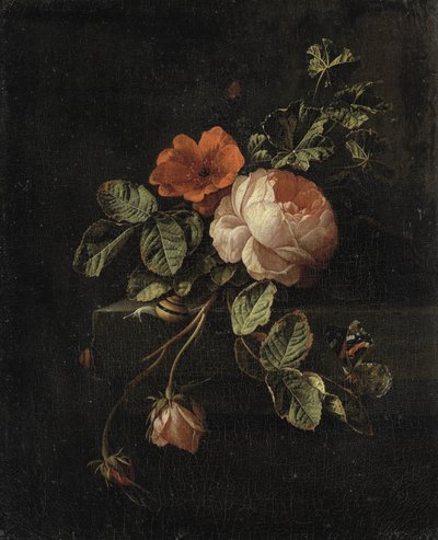 Still Life with Roses by Elias van den Broeck
