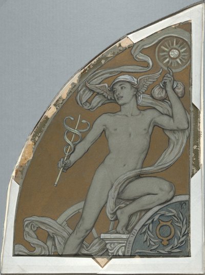 Cartoon for Mercury, from Sixty Studies for the Huntington Ceiling by Elihu Vedder