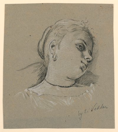 Head of an Italian Girl, ca. 1885 by Elihu Vedder