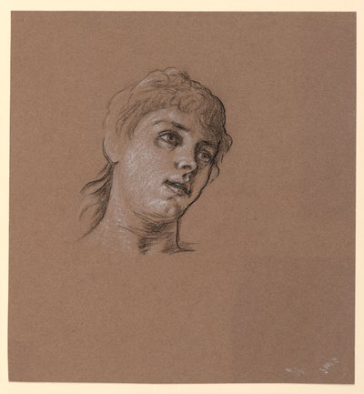 Portrait Sketch of a Young Girl, ca. 1885 by Elihu Vedder