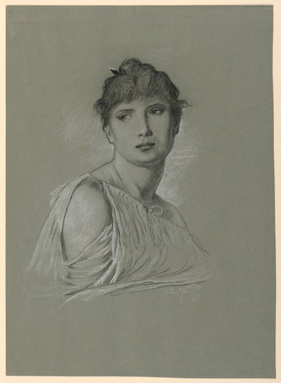 Portrait Sketch of a Young Woman, ca. 1885 by Elihu Vedder