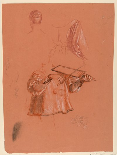 Figure and drapery studies, ca. 1885 by Elihu Vedder
