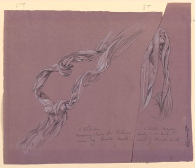 Studies of Drapery for "Fortune" Figure, ca. 1877 by Elihu Vedder