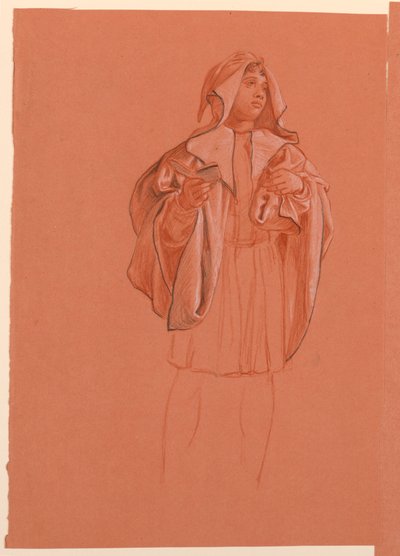 Study of a figure in a hooded costume, ca. 1885 by Elihu Vedder