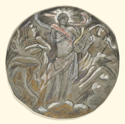 Study for Center Tondo of Huntington Ceiling - Apollo and the Four Seasons by Elihu Vedder