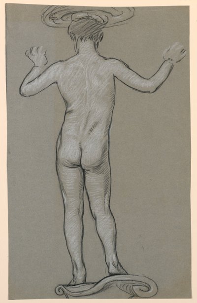 Figure Study: Design for a Fountain by Elihu Vedder