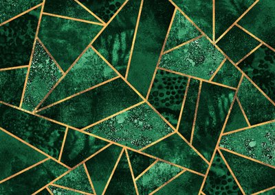 Emerald Geometric Pattern by Elisabeth Fredriksson