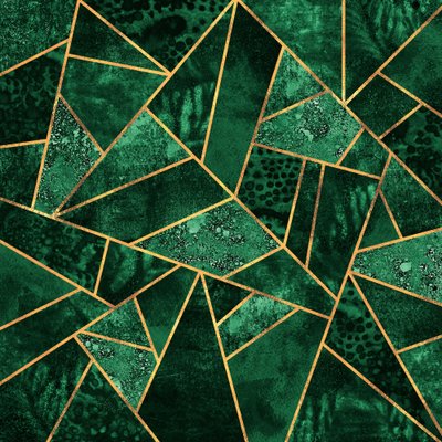 Emerald Gold Geometric by Elisabeth Fredriksson