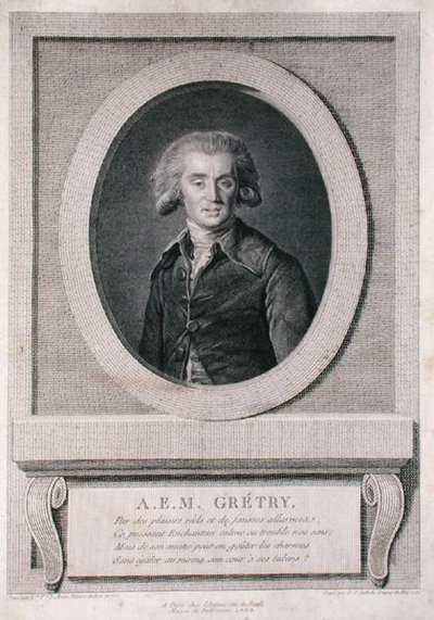 Andre Ernest Modeste Gretry engraved by Louis Jacques Cathelin 1786 by Elisabeth Louise (after) Vigee Lebrun