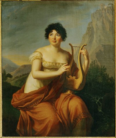 Portrait of Germaine Necker, Mme. de Stael by Elisabeth Louise Vigee-Lebrun