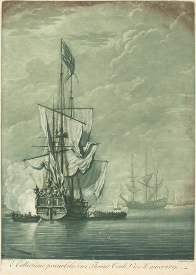 Shipping Scene from the Collection of Thomas Cook by Elisha Kirkall