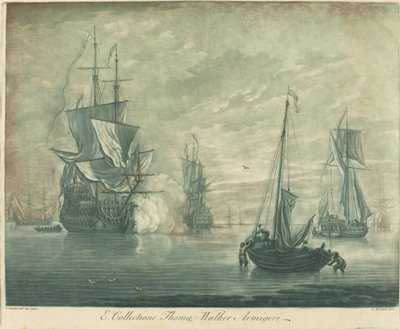 Shipping Scene from the Collection of Thomas Walker by Elisha Kirkall after Willem van de Velde the Younger