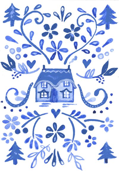 Blue Cottage, 2017 by Elizabeth Rider
