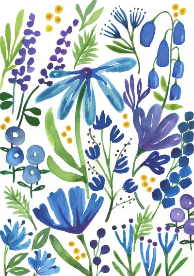 Blue Flowers, 2018 by Elizabeth Rider