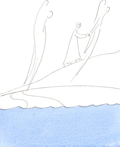 A happy soul who leaves Purgatory is greeted by the Angels, is clothed in white, and is led along a path to the foot of the steps that lead to the Father