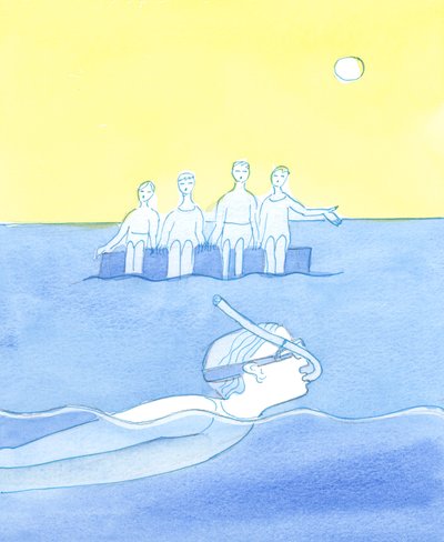 A person who is too preoccupied with his own interests - even good things - and who does not listen to those who deserve his love and loyalty, is like a swimmer with a snorkel who chooses to cut himself off by Elizabeth Wang