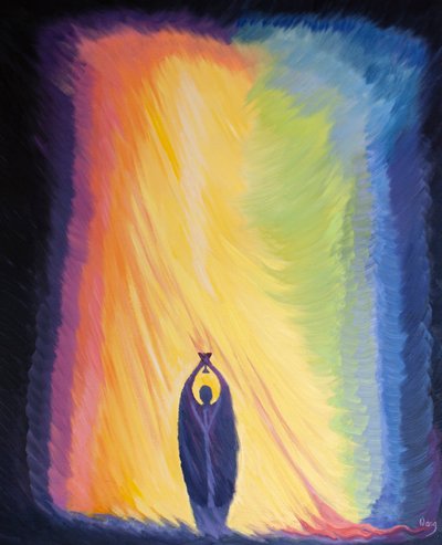 Angels bow in reverence before Christ our King, as His Precious Blood is made present on our altars by Elizabeth Wang