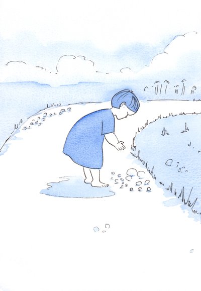 As we offer our sins to God, in repentance, He accepts them as a gift, as when a mother accepts a pebble from a child as a jewel by Elizabeth Wang