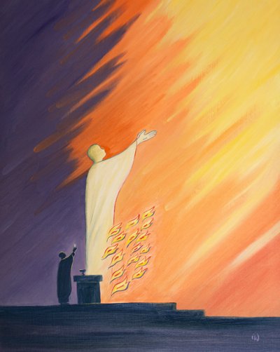 At Mass we pray with Christ who reaches out to the Father in the burning love of the Holy Spirit by Elizabeth Wang