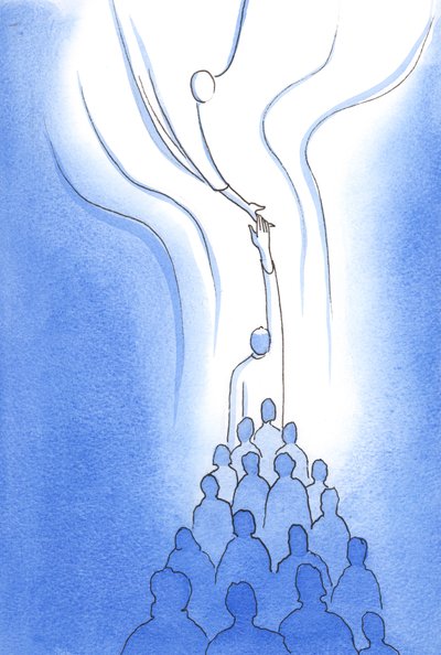 At every Mass we reach up and meet the Father through the Sacrifice of Christ our Head, bound together with each other and with Him. by Elizabeth Wang