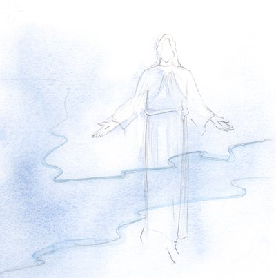 Christ is hidden behind two veils by Elizabeth Wang