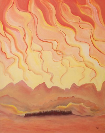 God is like a mighty fire of love. Aware of human frailty, He revealed Himself to His people little by little, lest He destroy them by His glory by Elizabeth Wang