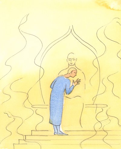 God the Father can draw us up in prayer, through His fiery glory, until we lean on the Father