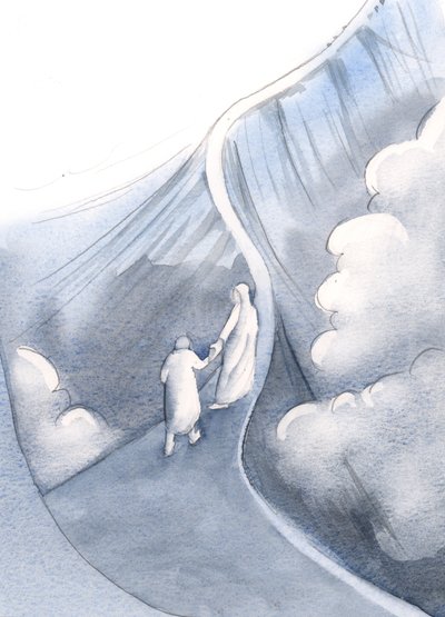 I saw a narrow ridge, and His Holy Mother coming across to lead me to safety by Elizabeth Wang