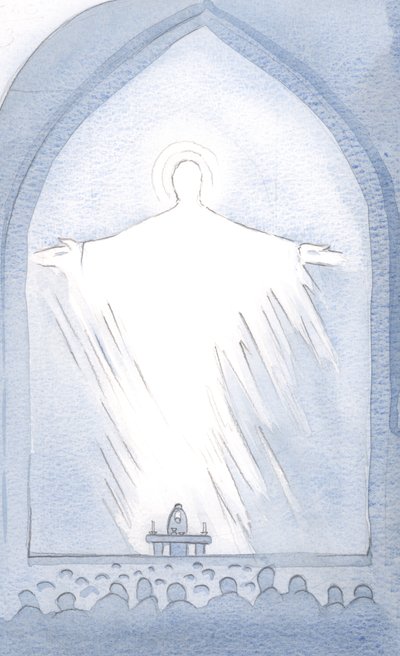 One day, at the consecration, Christ