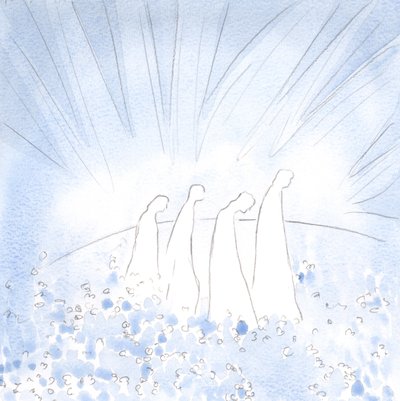 Purified souls now walk on a flower-carpet, in joy and simplicity, freed from all cynicism and hard-heartedness by Elizabeth Wang