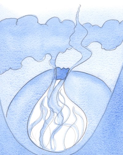 Someone who bears a fire of faith within, but whose progress is blocked by sin, is like a volcano which emits not fire, but acrid smoke by Elizabeth Wang