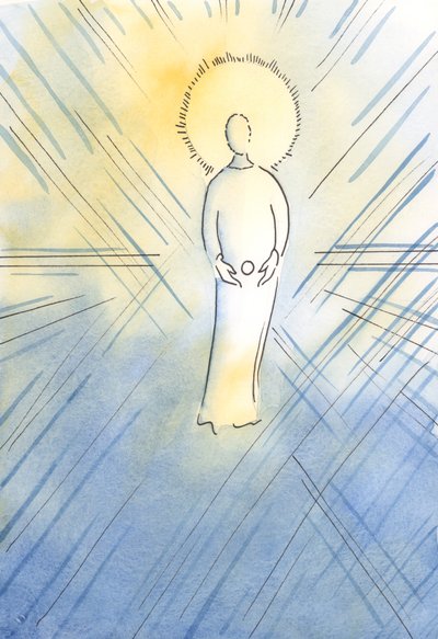 St Anne Conceived in Her Womb the Immaculate One, Like a Host; the Virgin Mary, Who Would Become the Mother of God by Elizabeth Wang