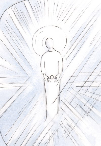 St Anne conceived in her womb the Immaculate One, like a host; the Virgin Mary, who would become the Mother of God by Elizabeth Wang