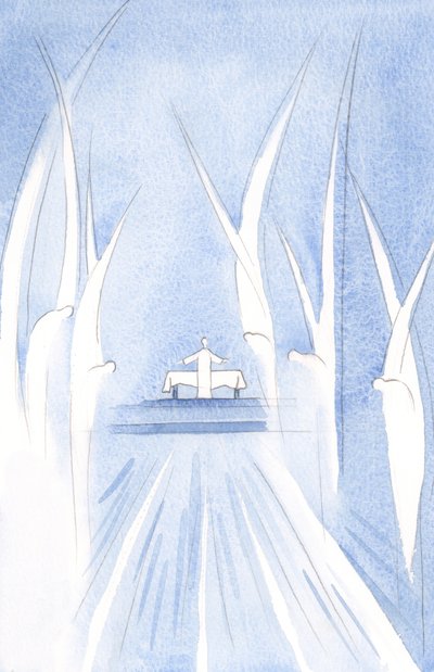 The Angels bow down at Christ