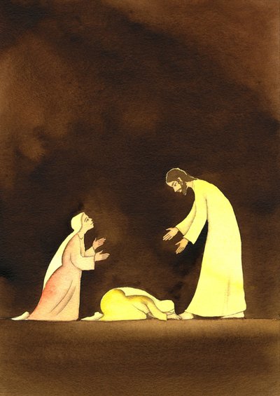 The Two Marys with the Risen Christ by Elizabeth Wang